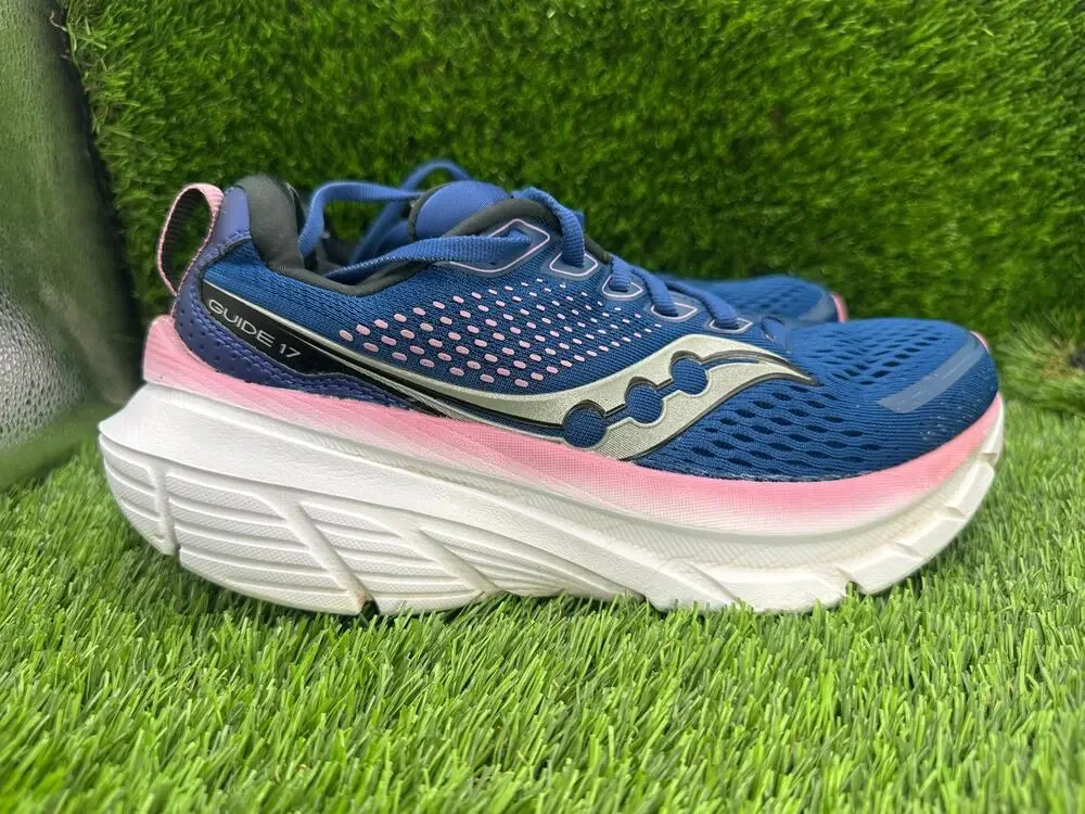 Saucony Guide 17 S10936-106 Athletic Sneaker Womens 7.5 Blue Mesh Jogging Sports